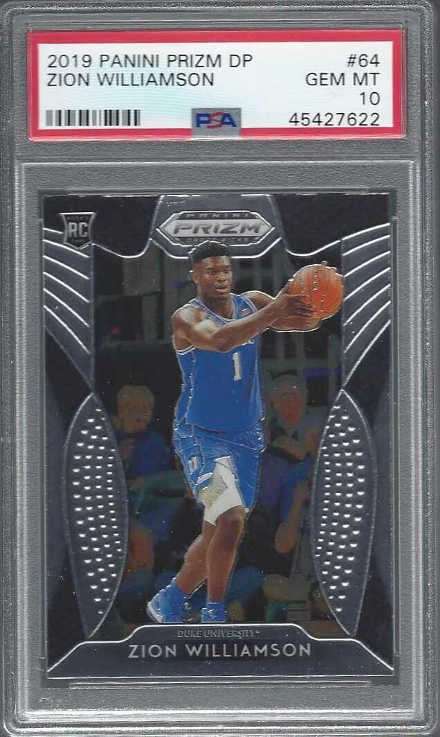 ZION WILLIAMSON 2019 PANINI PRIZM TRUE ROOKIE RC #64 PSA 10 GEM MINT