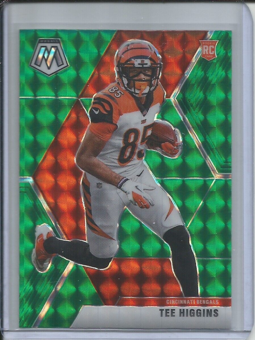TEE HIGGINS 2019-20 PANINI MOSAIC GREEN PRIZM ROOKIE RC BENGALS
