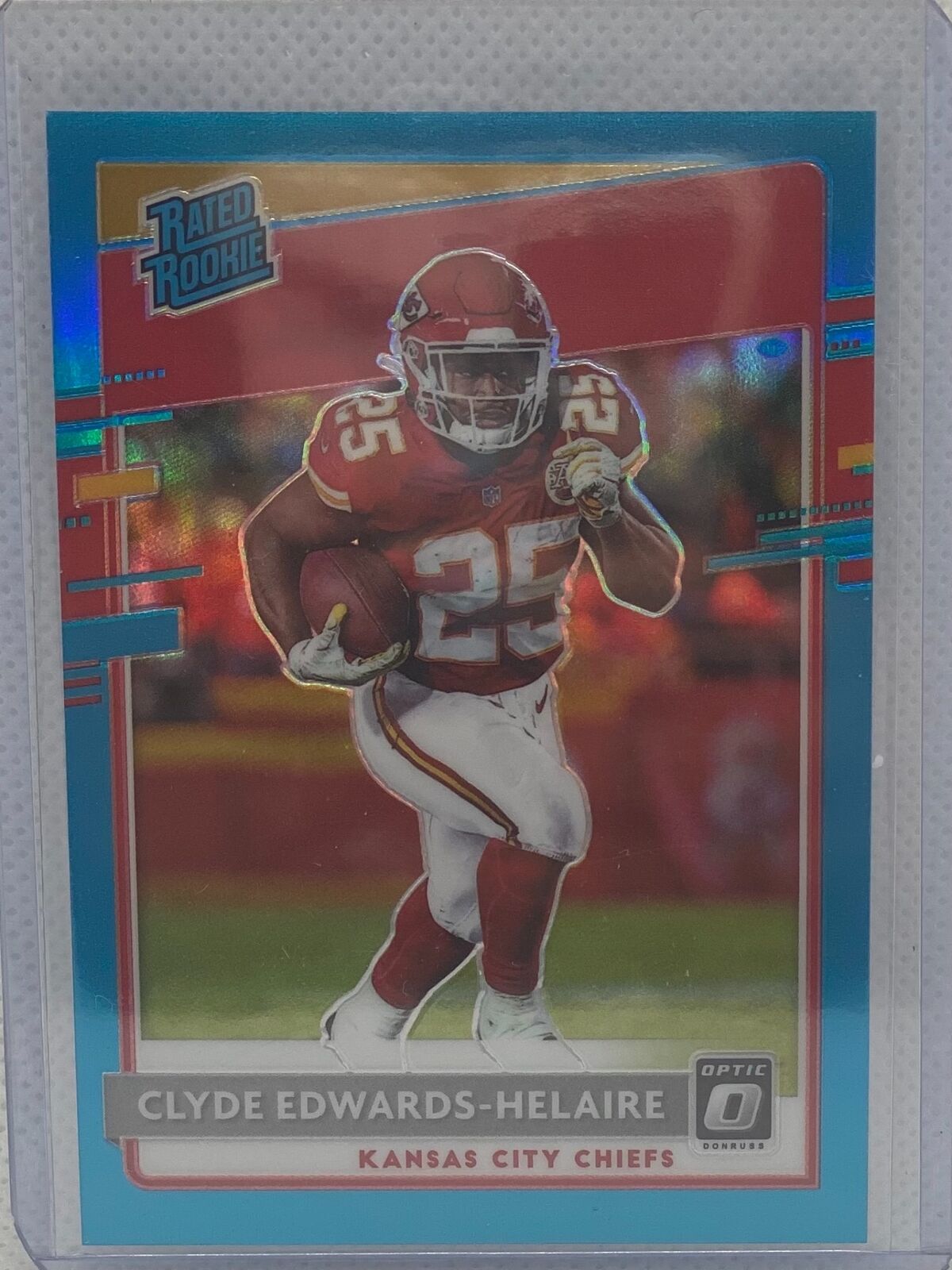 CLYDE EDWARDS-HELAIRE 2020 PANINI DONRUSS OPTIC RATED ROOKIE BLUE PRIZM RC /199
