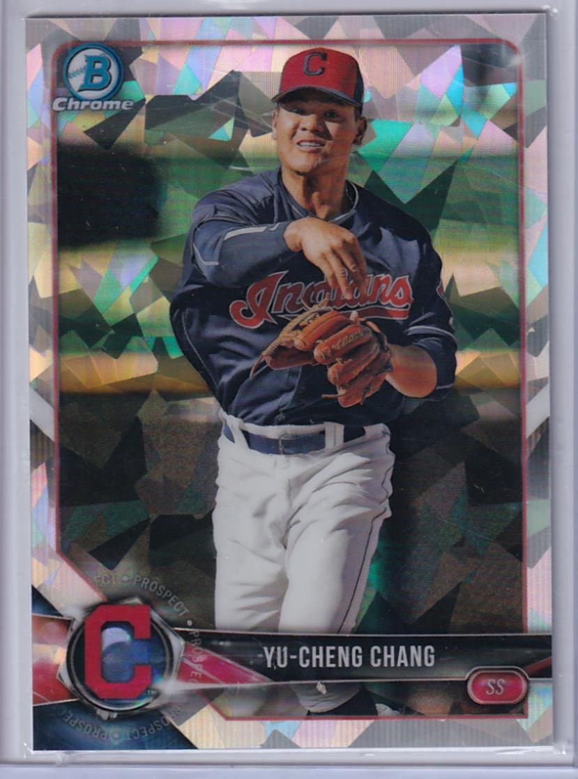 YU-CHENG CHANG 2018 BOWMAN CHROME SILVER SAPPHIRE ATOMIC REFRACTOR #D BCP128