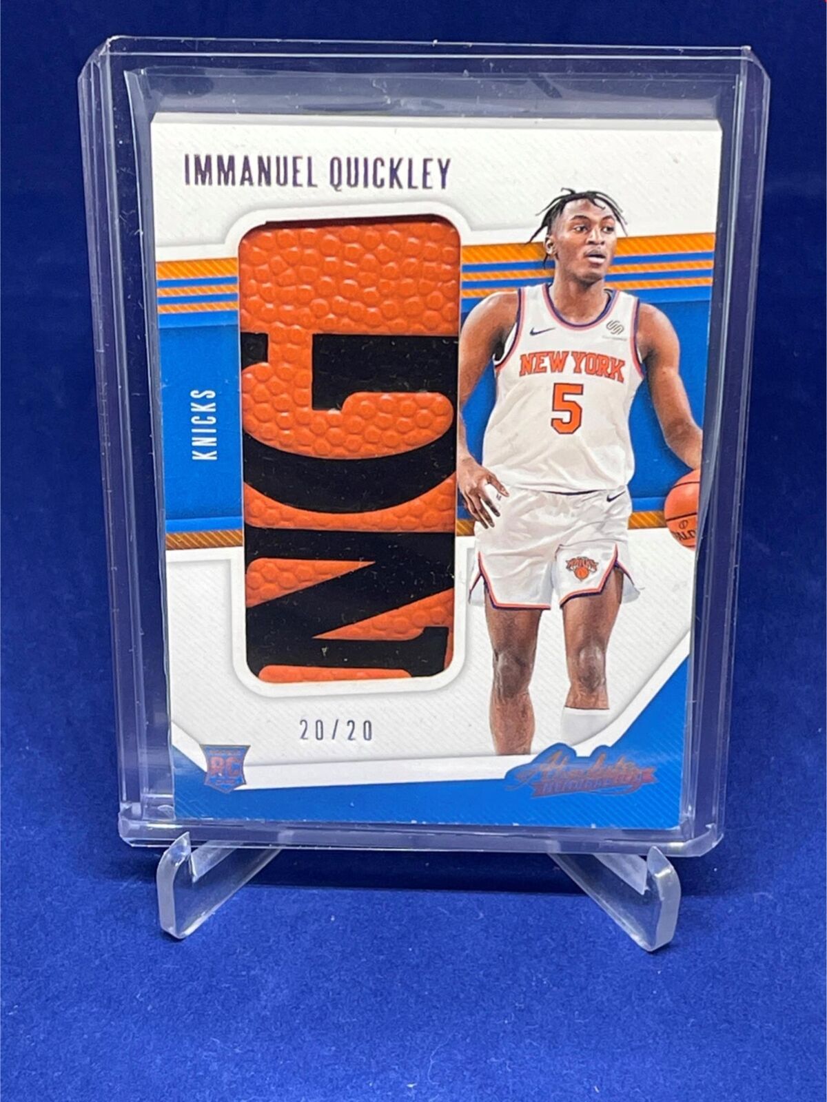 IMMANUEL QUICKLEY 2020-21 PANINI ABSOLUTE JUMBO LOGO BALL PATCH RC #D 20/20