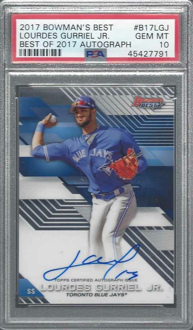 LOURDES GURRIEL JR 2017 BOWMANS BEST OF 17 ON CARD PROSPECT AUTO PSA 10 GEM MINT