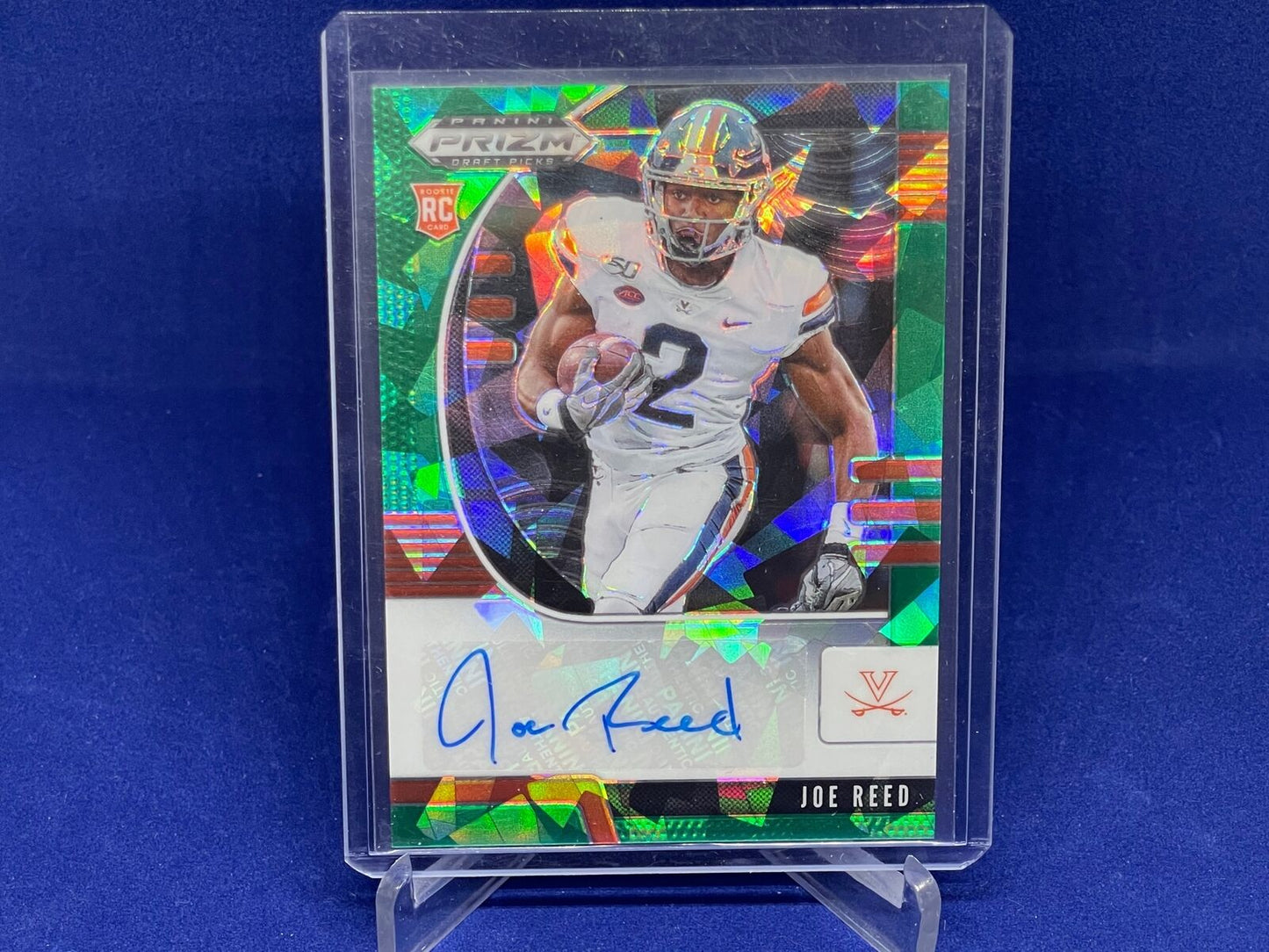 JOE REED 2020 PANINI PRIZM DRAFT PICKS GREEN CRACKED ICE PRIZM AUTO RC #D 17/18