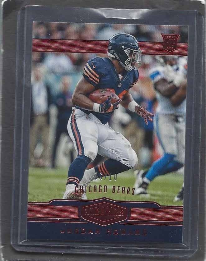 JORDAN HOWARD 2017 PLATES & PATCHES RED ROOKIE PARALLEL RC #D 6/10
