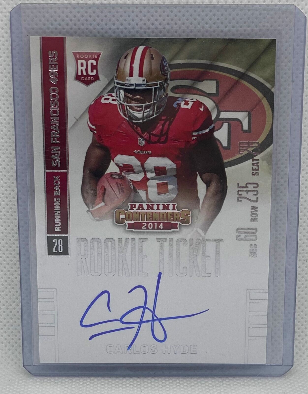 CARLOS HYDE 2014 PANINI CONTENDERS ROOKIE TICKET ON CARD AUTO RC #208