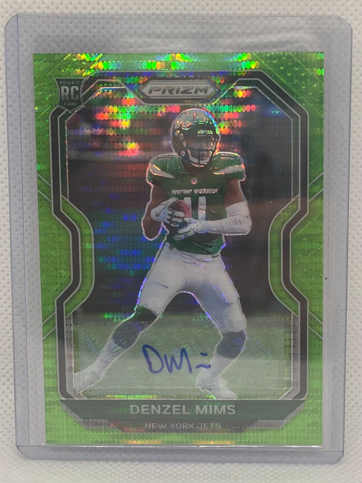 DENZEL MIMS 2020 PANINI PRIZM GREEN PULSAR PRIZMS ROOKIE AUTO RC #355