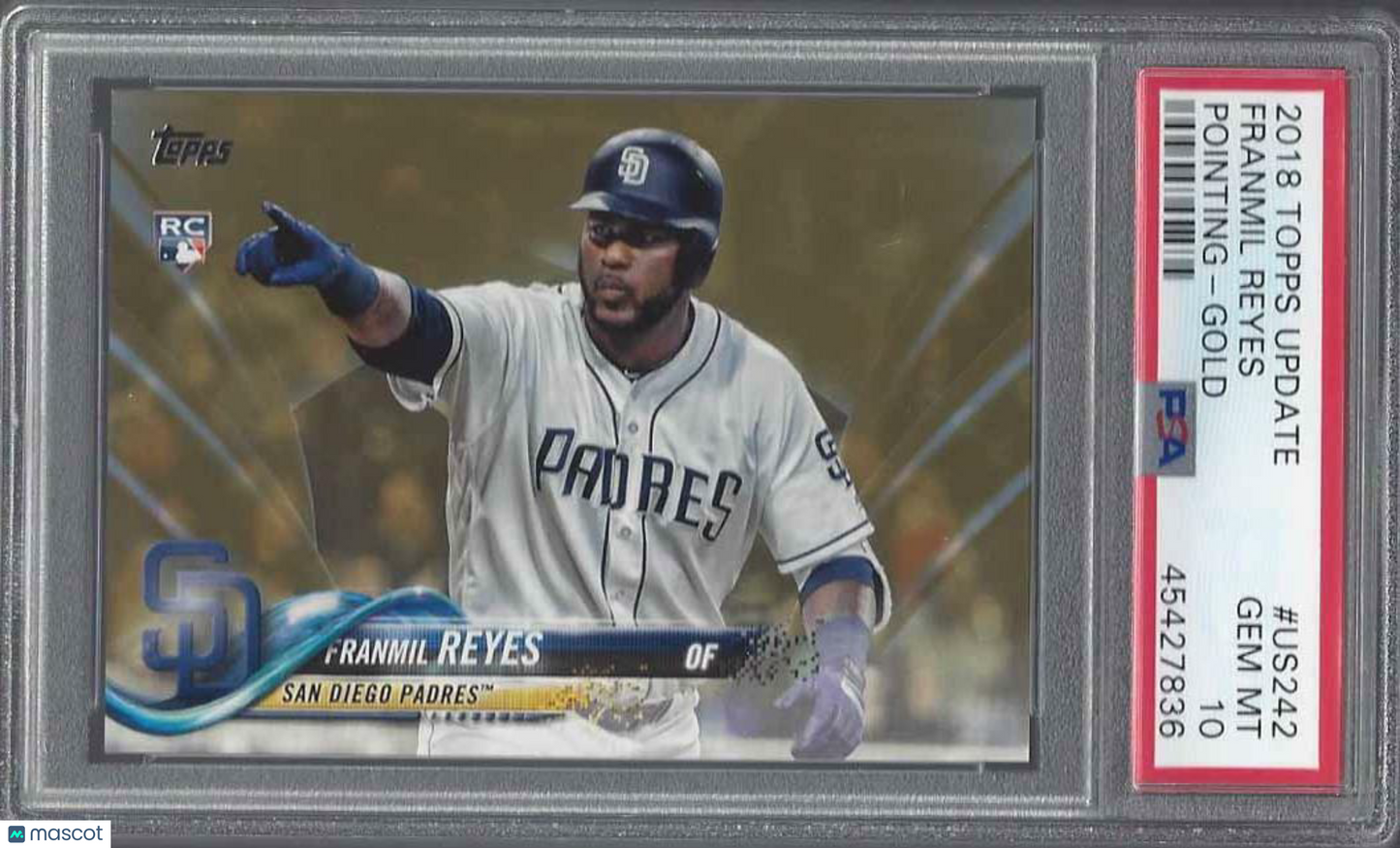 FRANMIL REYES 2018 TOPPS UPDATE GOLD ROOKIE RC #D 1438/2018 PSA 10 GEM MINT