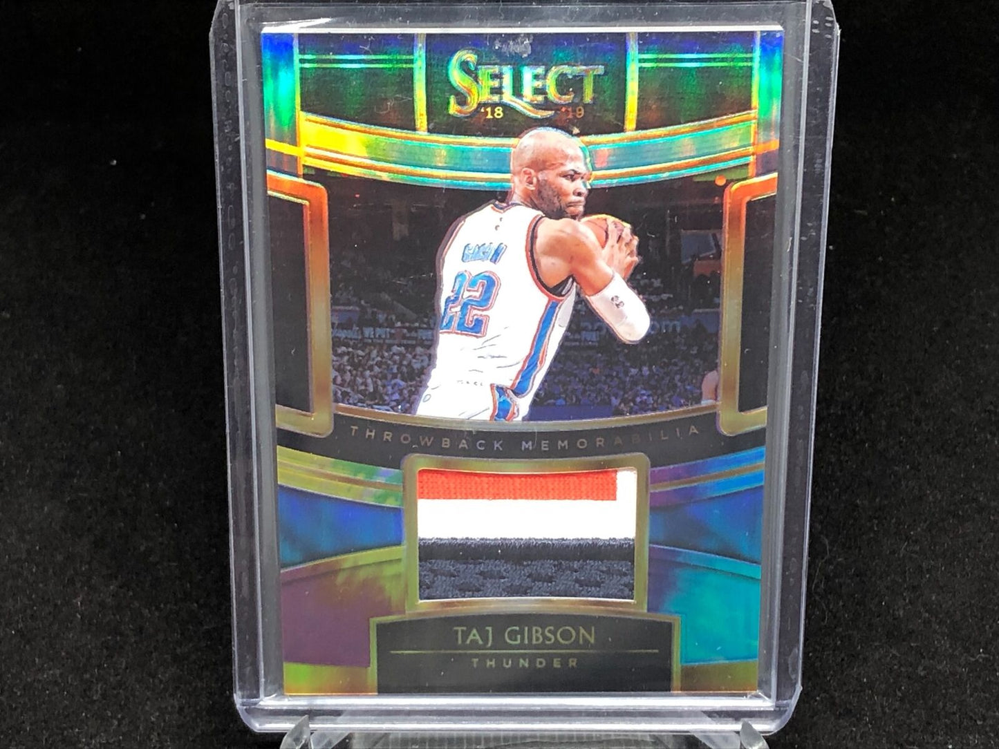 TAJ GIBSON 2018-19 PANINI SELECT TIE DYE PRIZM 3 CLR PATCH #D 15/25