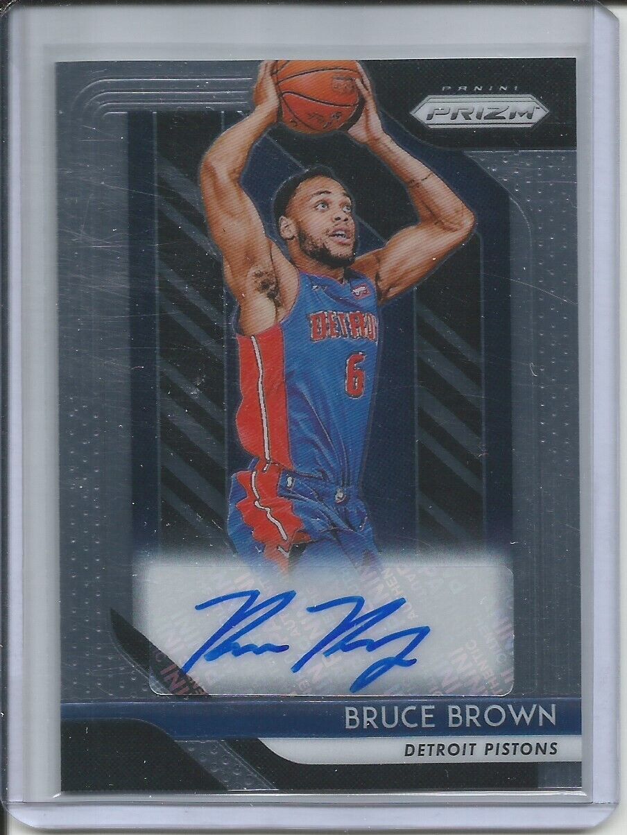 BRUCE BROWN 2018-19 PANINI PRIZM ROOKIE SIGS RC AUTO PISTONS