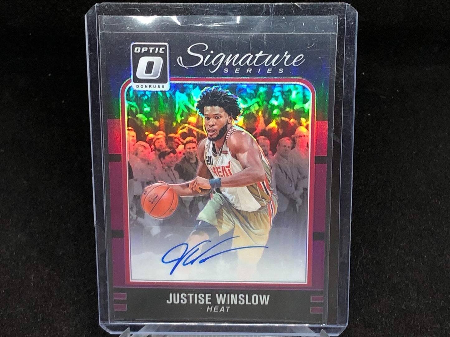 JUSTISE WINSLOW 2016-17 PANINI DONRUSS OPTIC SIG SERIES PURPLE PRIZM AUTO # 44