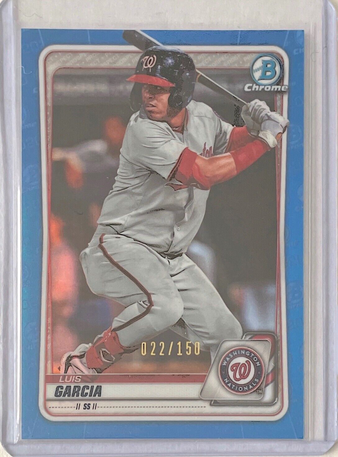 LUIS GARCIA 2020 BOWMAN CHROME PROSPECT BLUE REFRACTOR #D 022/150