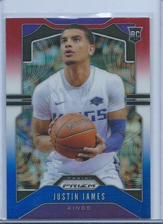 JUSTIN JAMES 2019-20 PANINI PRIZM RED WHITE BLUE PRIZMS RC #295