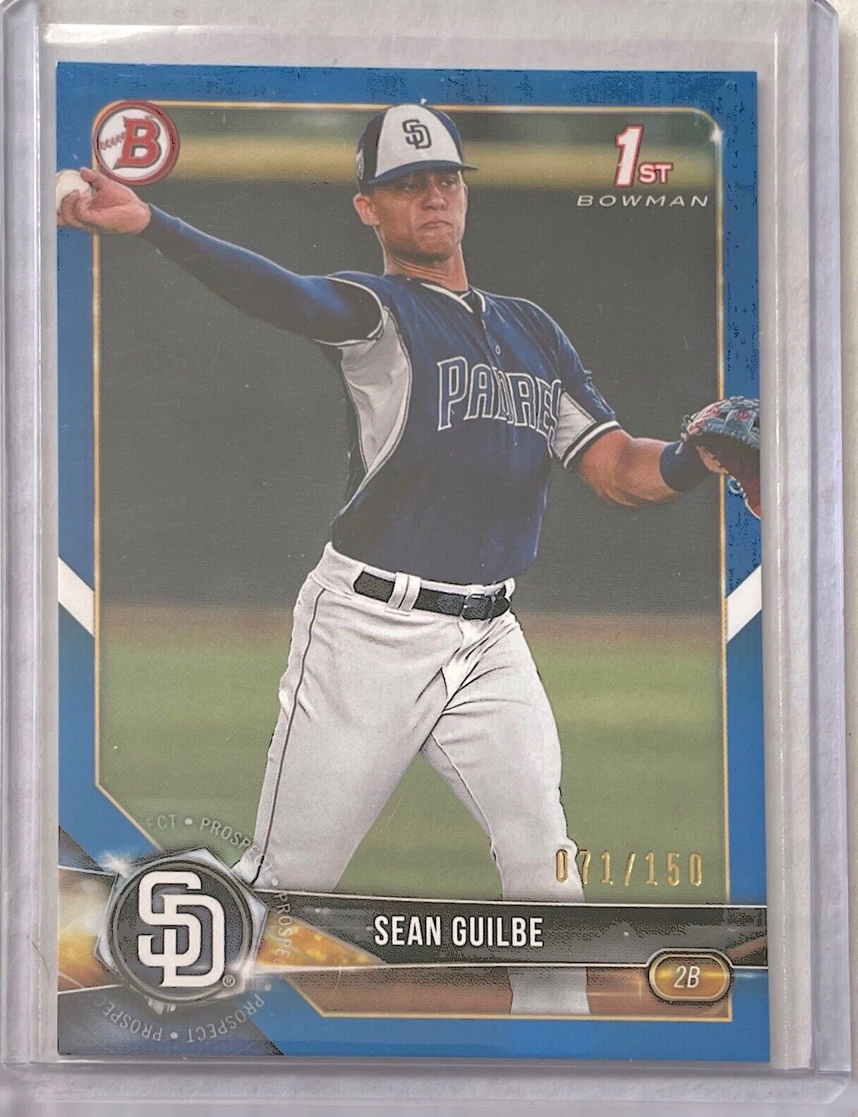 SEAN GUILBE 2018 BOWMAN PAPER 1ST PROSPECT BLUE #D 071/150