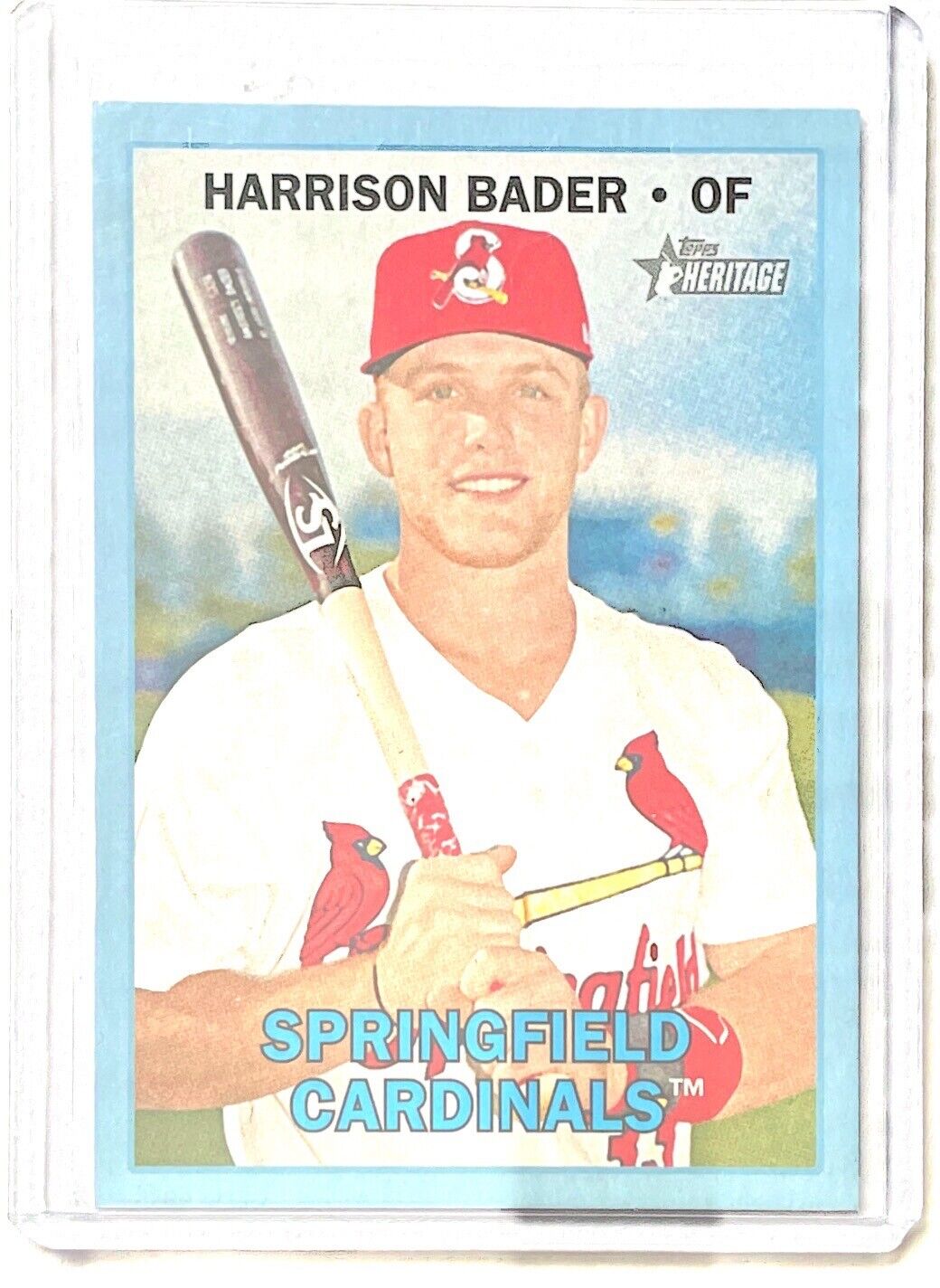 HARRISON BADER 2016 TOPPS HERITAGE MINOR PROSPECT LIGHT BLUE #D 26/99