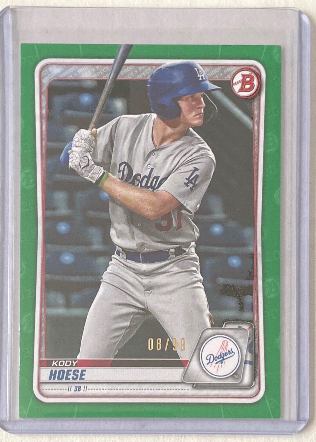 KODY HOESE 2020 BOWMAN PAPER PROSPECT GREEN #D 08/99