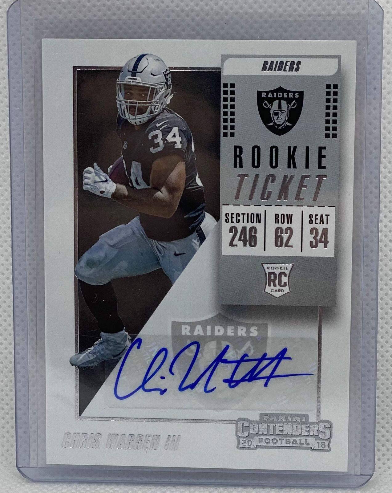 CHRIS WARREN III 2018 PANINI CONTENDERS ROOKIE TICKET AUTO RC #167