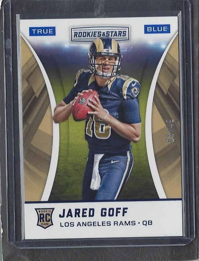 JARED GOFF 2016 ROOKIES & STARS TRUE BLUE ROOKIE RC #D 8/49