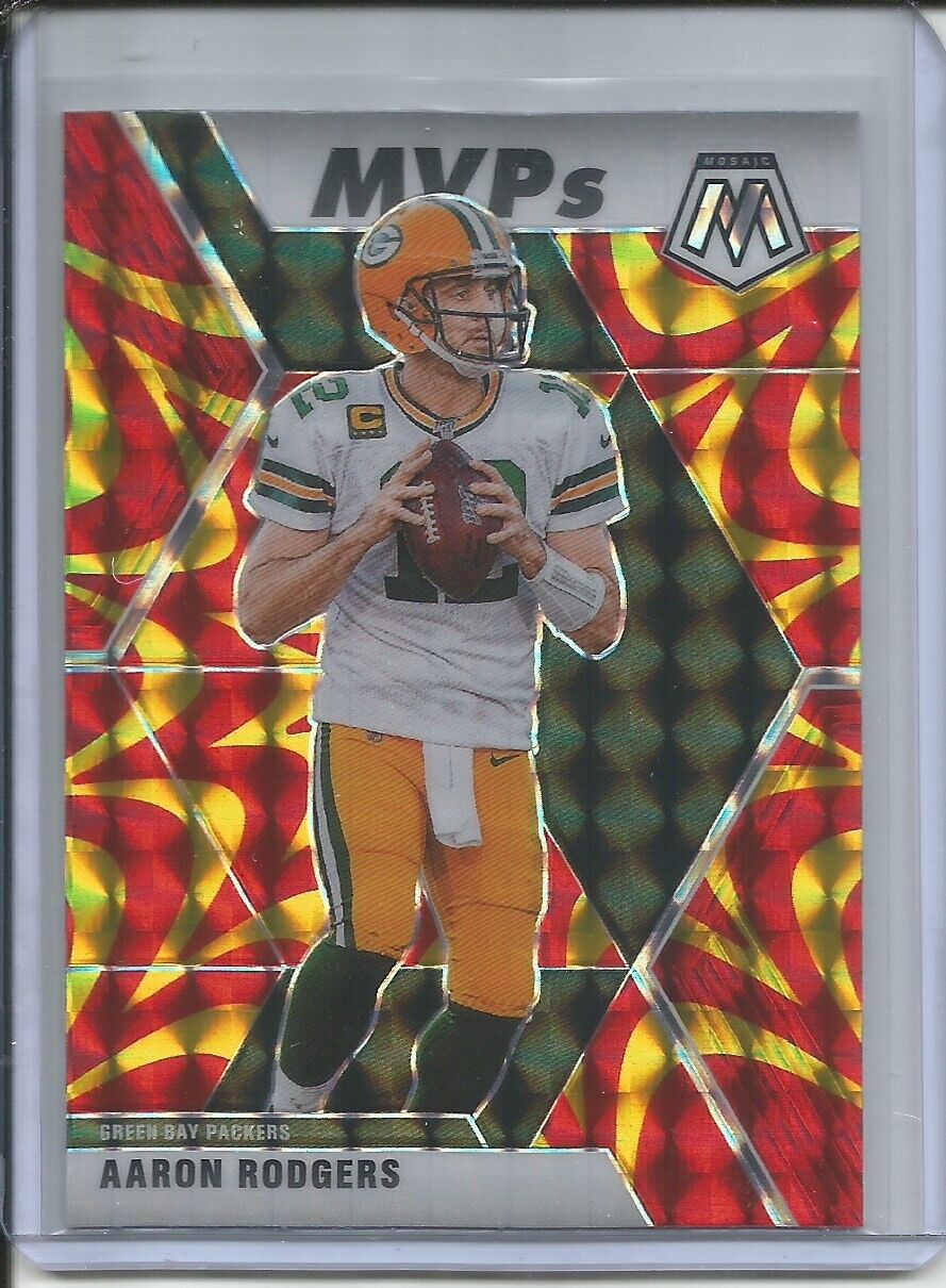 AARON RODGERS 2019-20 PANINI MOSAIC MVPS REACTIVE GOLD PRIZM PACKERS