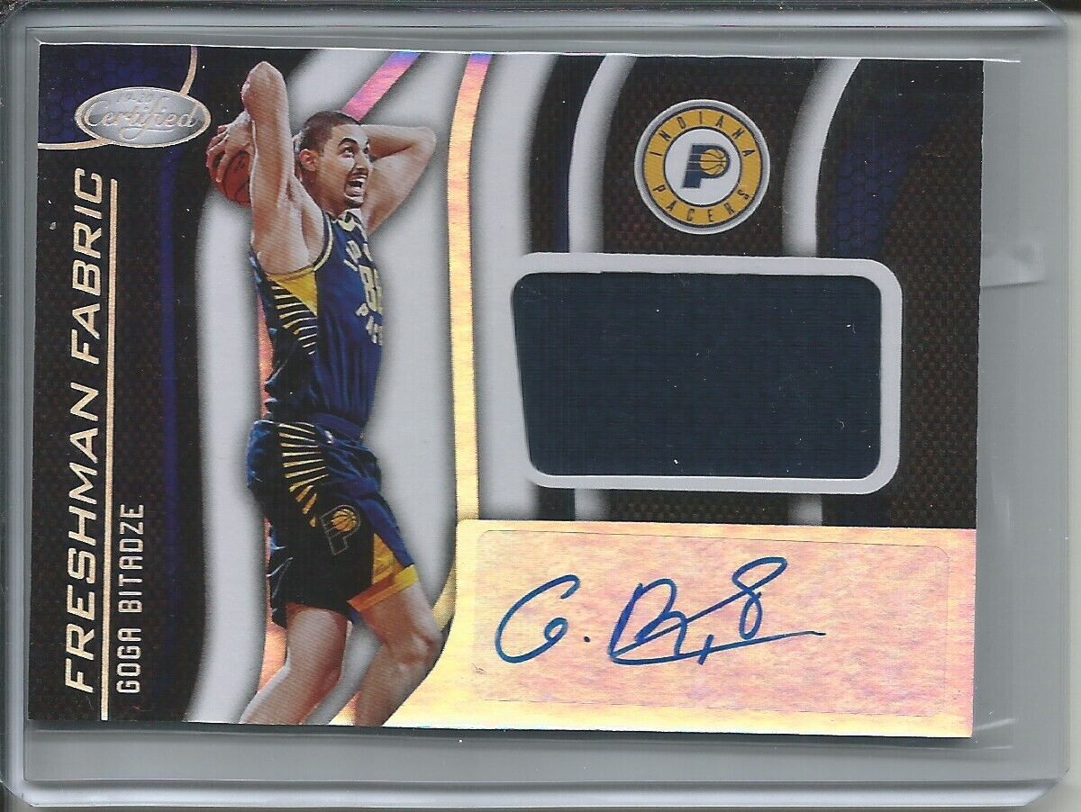 GOGA BITADZE 2019-20 PANINI CERTIFIED FRESHMAN FABRIC JERSEY AUTO ROOKIE RC