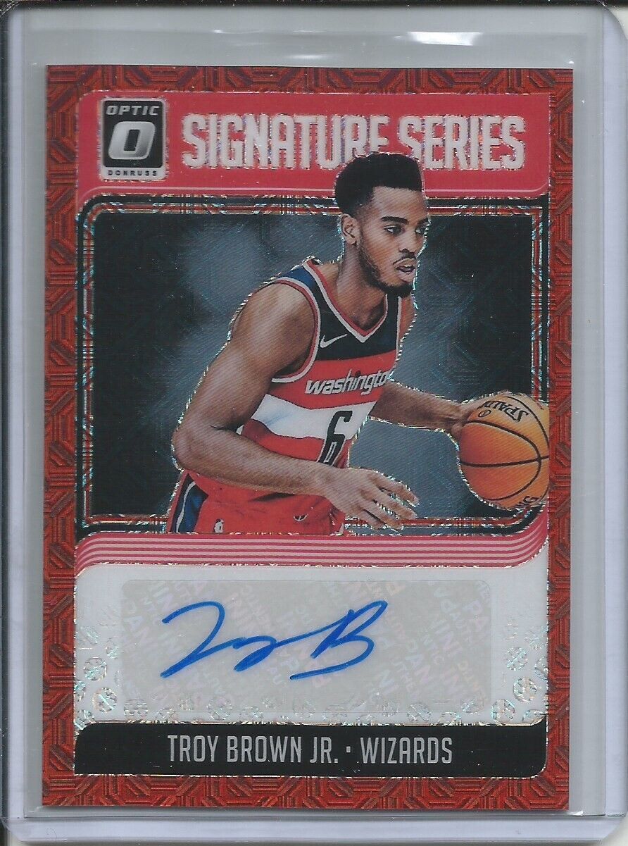 TROY BROWN JR 2018-19 OPTIC SIGNATURE SERIES RED CHOICE HOLO PRIZM AUTO RC