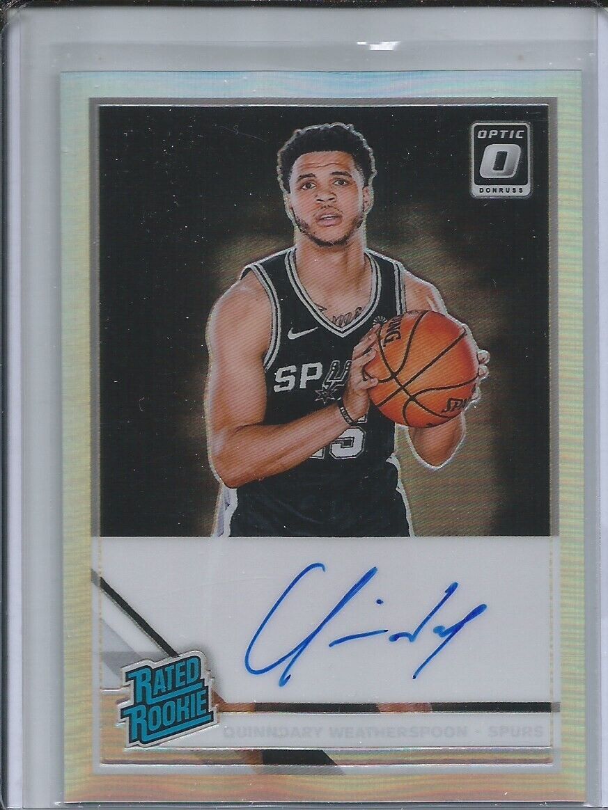 QUINNDARY WEATHERSPOON 2019-20 PANINI OPTIC RATED ROOKIE HOLO ON CARD AUTO RC