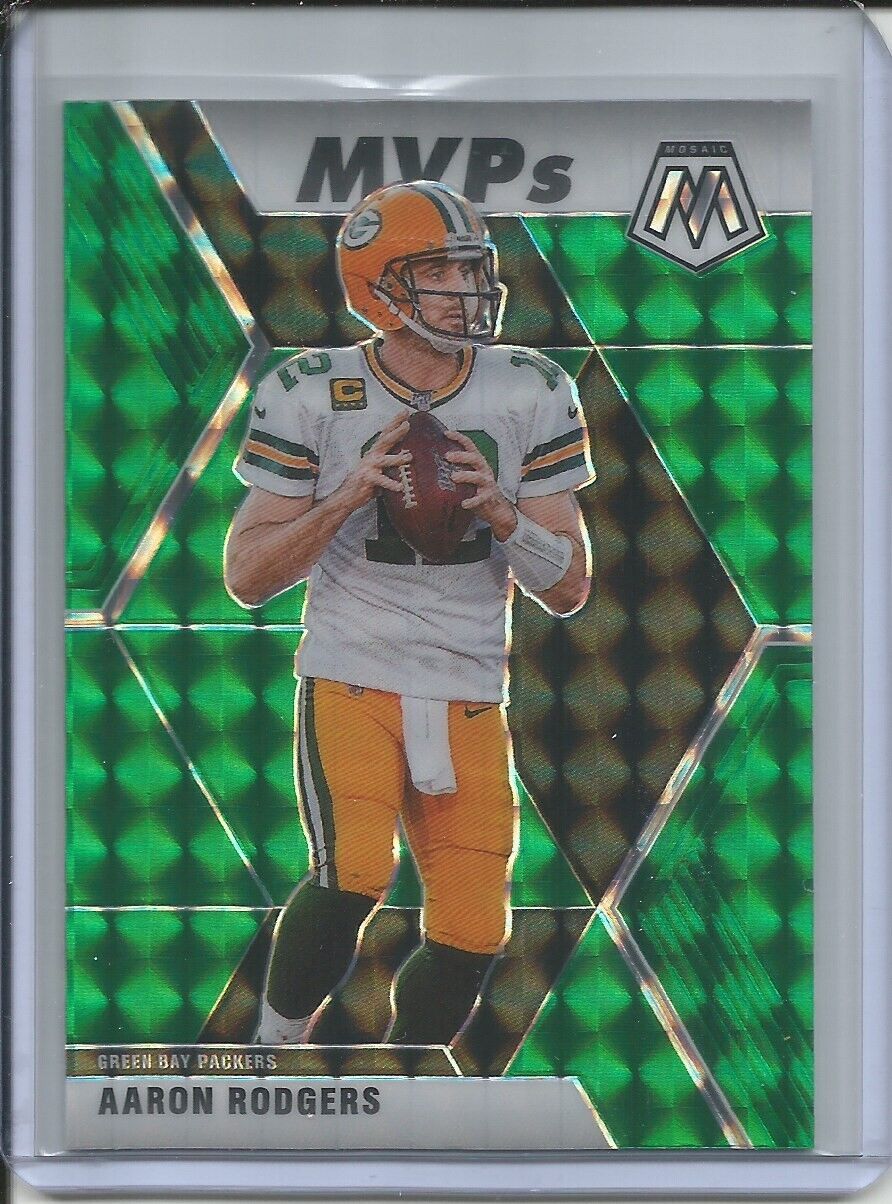 AARON RODGERS 2019-20 PANINI MOSAIC MVPS GREEN PRIZM PACKERS