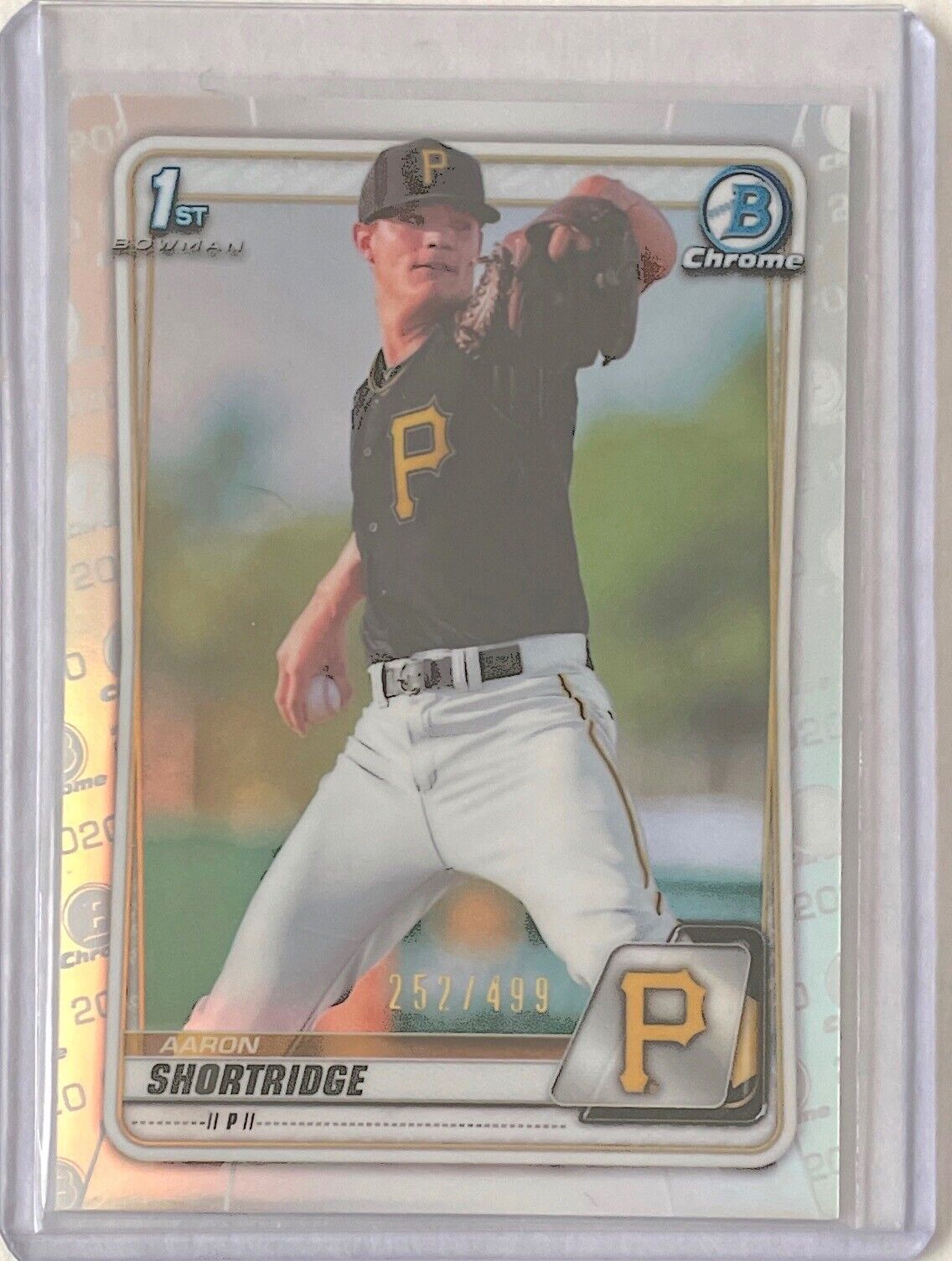 AARON SHORTRIDGE 2020 BOWMAN CHROME 1ST PROSPECT SILVER REFRACTOR #D 252/499