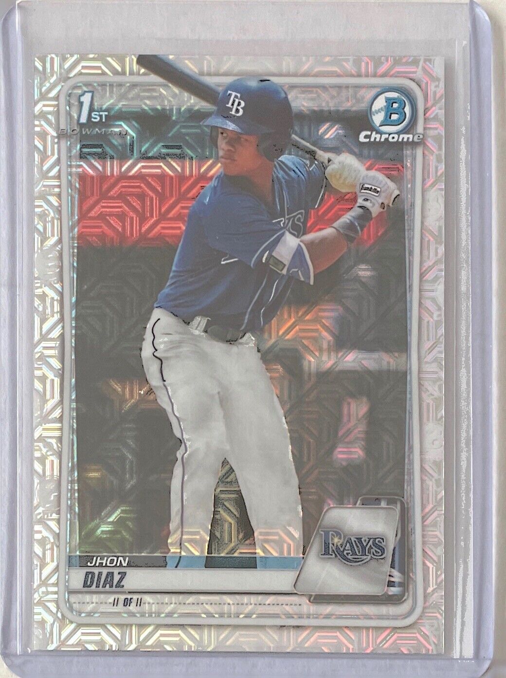 JHON DIAZ 2020 BOWMAN CHROME 1ST PROSPECT MEGA BOX MOJO REFRACTOR #BCP-30