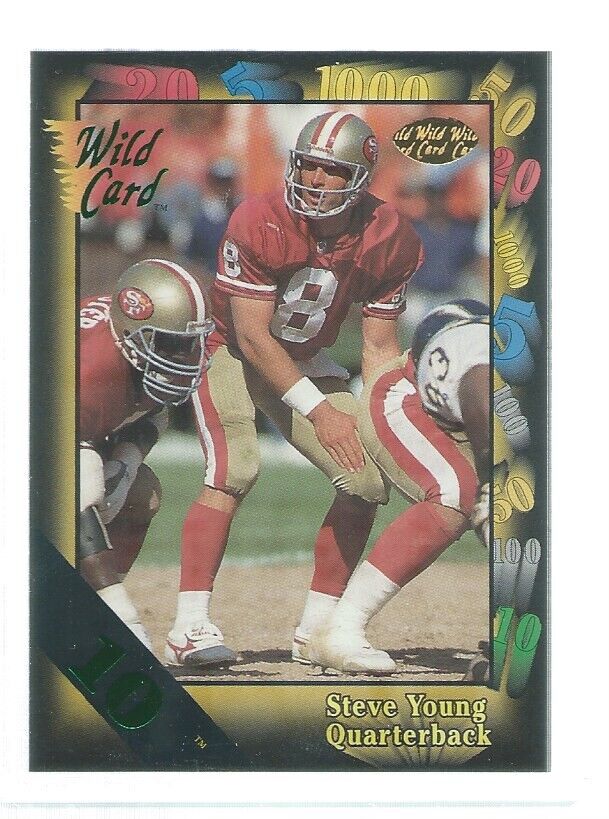 STEVE YOUNG 1991 WILD CARD 10 STRIPE #86