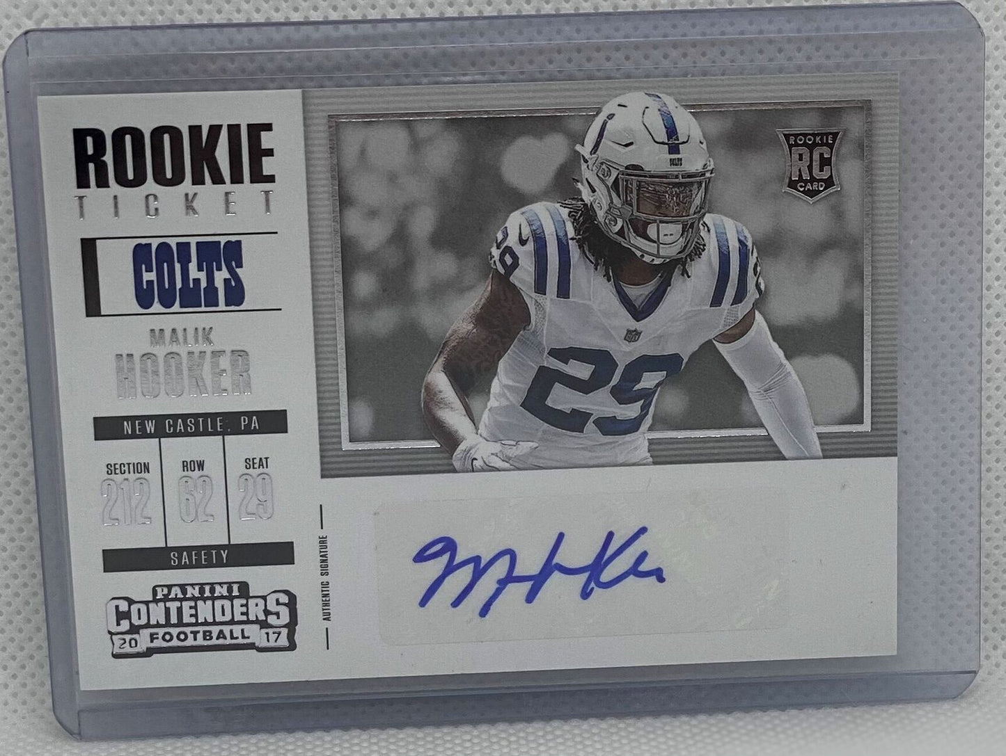 MALIK HOOKER 2017 CONTENDERS ROOKIE TICKET SP VARIATION AUTO RC #261