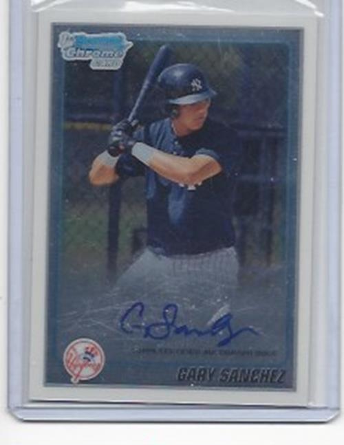 GARY SANCHEZ 2010 BOWMAN CHROME 1ST PROSPECT ON CARD AUTO #BCP207