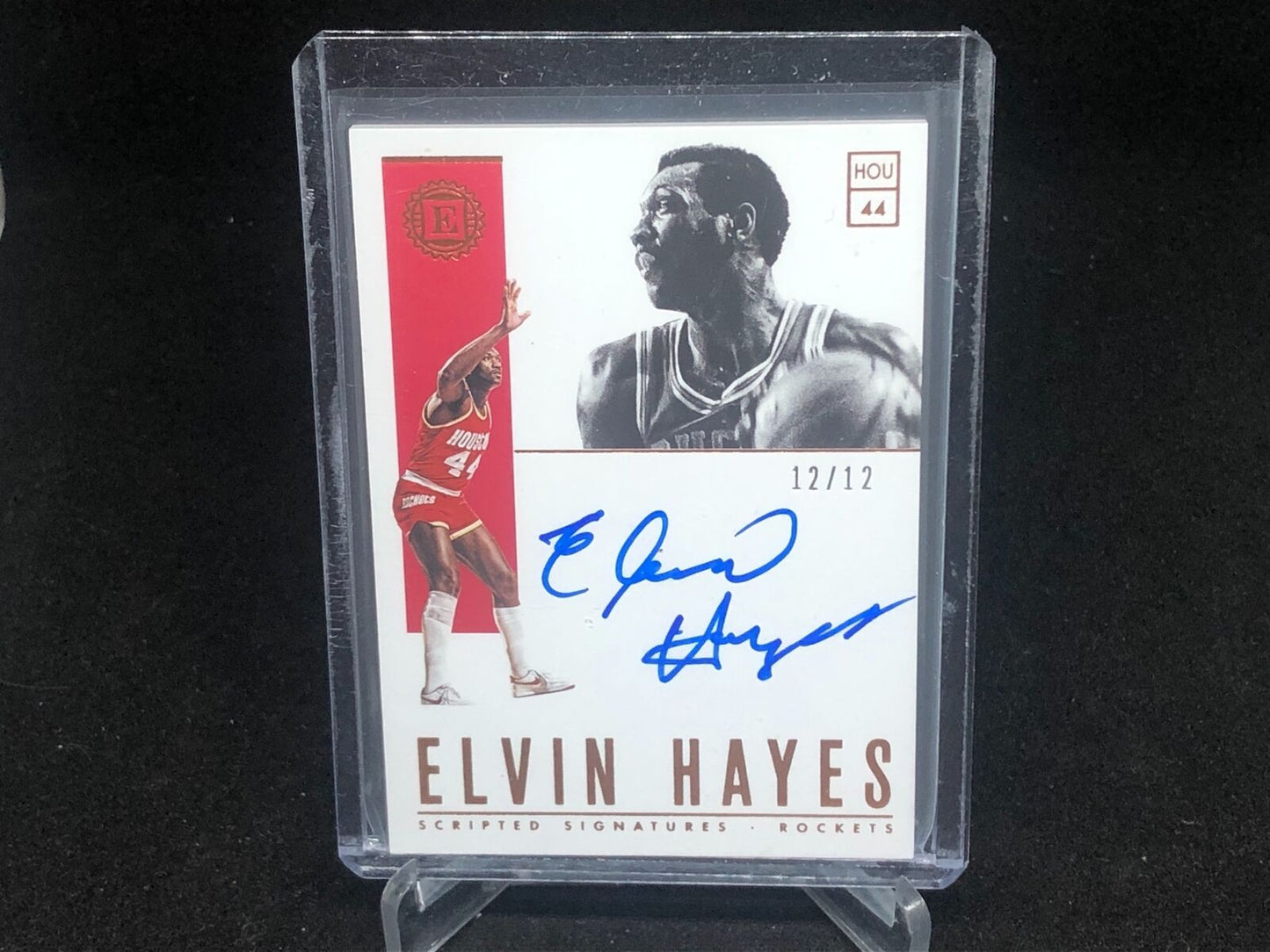 ELVIN HAYES 2018-19 PANINI ENCASED ON CARD AUTO #D 12/12
