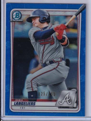 SHEA LANGELIERS 2020 BOWMAN CHROME PROSPECT BLUE REFRACTOR #D 025/150