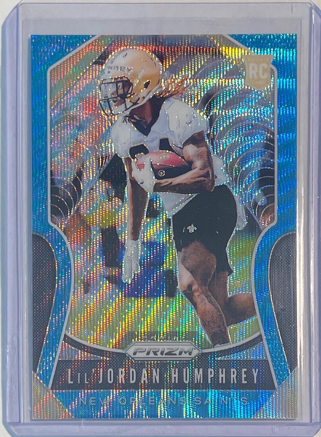 LIL'JORDAN HUMPHREY 2019 PANINI PRIZM BLUE WAVE PRIZMS ROOKIE RC #D 075/199