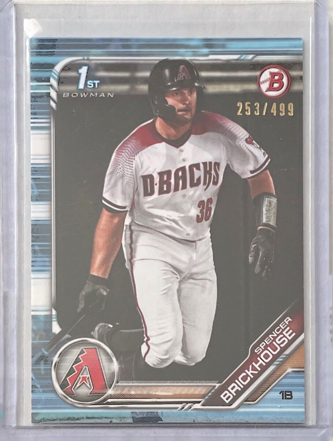 SPENCER BRICKHOUSE 2019 BOWMAN PAPER 1ST PROSPECT SKY BLUE #D 253/499
