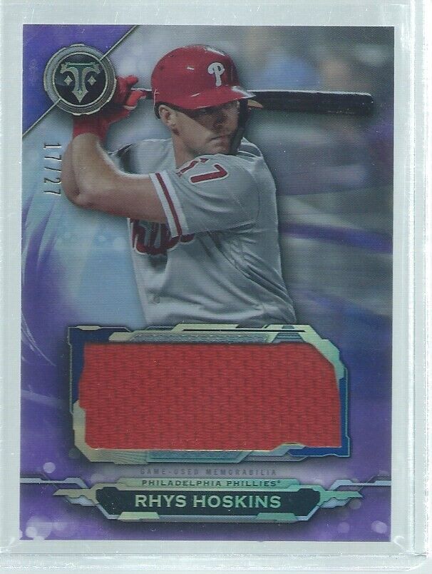 RHYS HOSKINS 2019 TOPPS TRIPLE THREADS JERSEY PURPLE #D 17/27