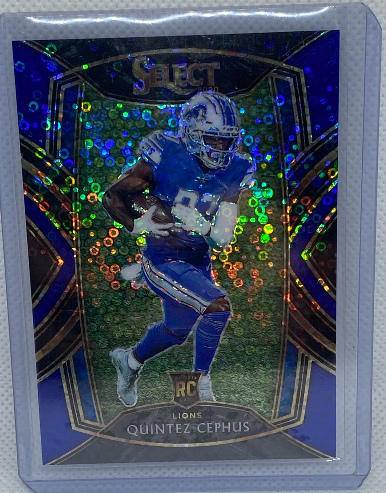 QUINTEZ CEPHUS 2020 PANINI SELECT CLUB LEVEL BLUE DISCO PRIZM RC #D 5/25