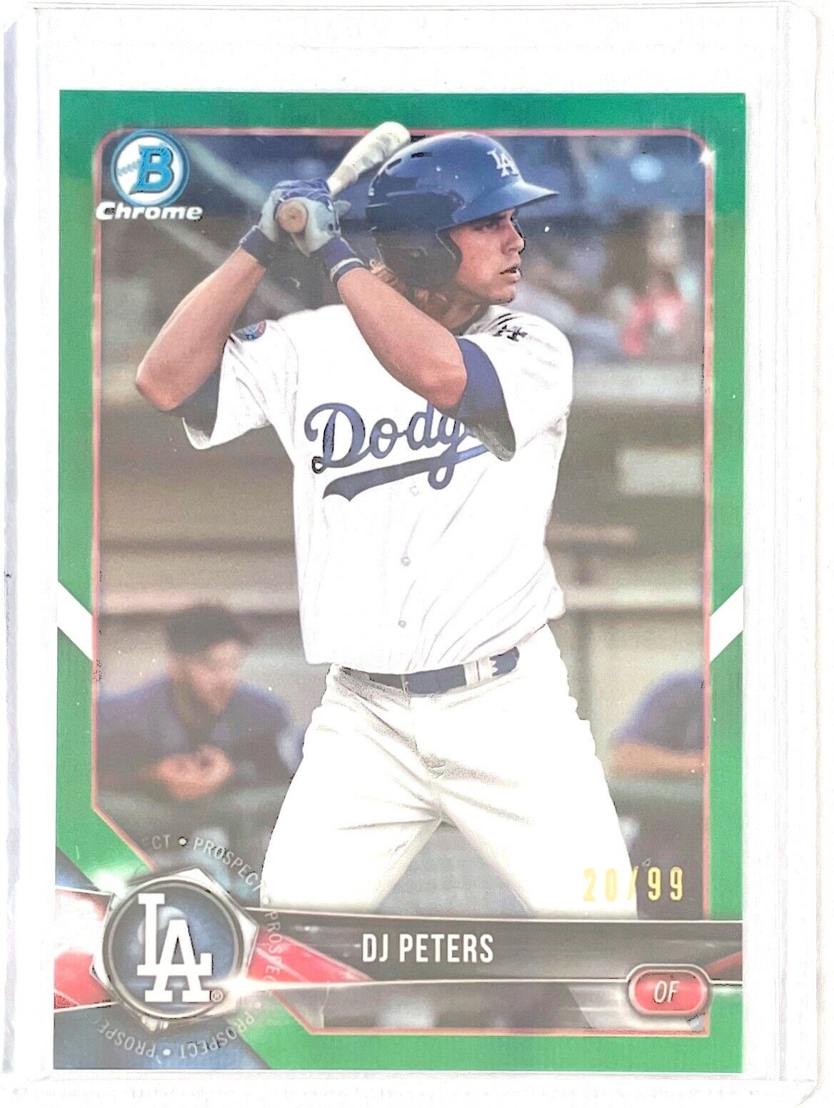 DJ PETERS 2018 BOWMAN CHROME PROSPECT GREEN REFRACTOR #D 20/99