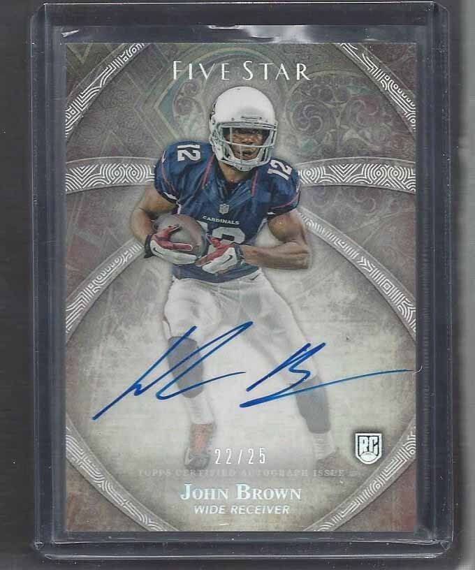 JOHN BROWN 2014 TOPPS FIVE STAR SILVER RAINBOW ON CARD AUTO RC #D 22/25