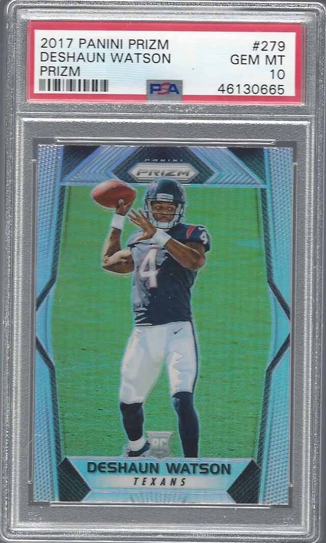DESHAUN WATSON 2017 PANINI PRIZM SILVER PRIZMS TRUE ROOKIE RC #279 PSA 10 GEM MT
