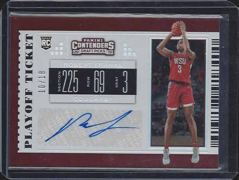 ROBERT FRANKS 2019 CONTENDERS PLAYOFF TICKET FOIL ROOKIE AUTO RC #D 10/18