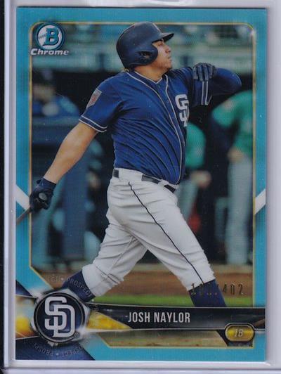 JOSH NAYLOR 2018 BOWMAN CHROME PROSPECT SKY BLUE REFRACTOR #D 191/402