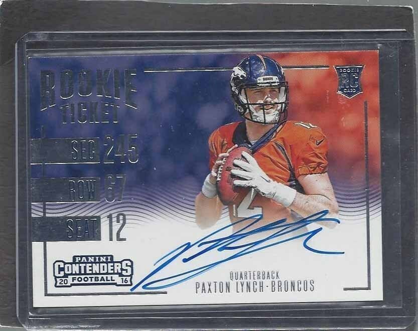 PAXTON LYNCH 2016 PANINI CONTENDERS VARIATION SSP SUPER RARE ON CARD AUTO RC 343