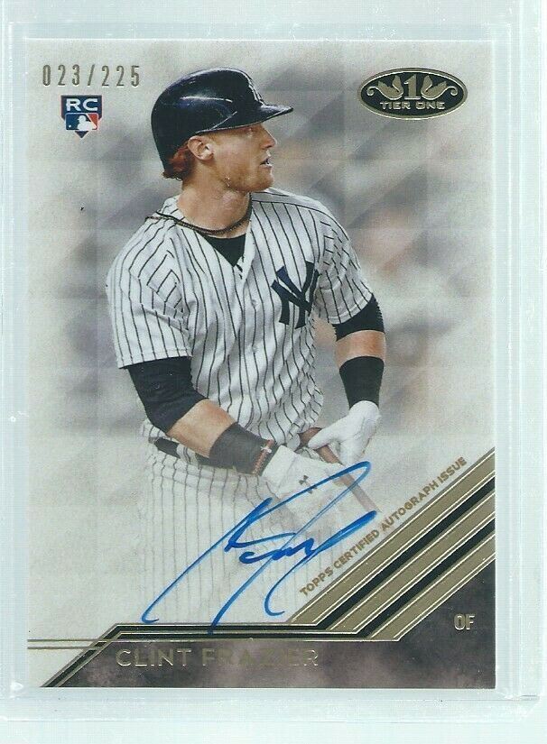 CLINT FRAZIER 2018 TOPPS TIER ONE ON CARD AUTO ROOKIE RC #D 23/225