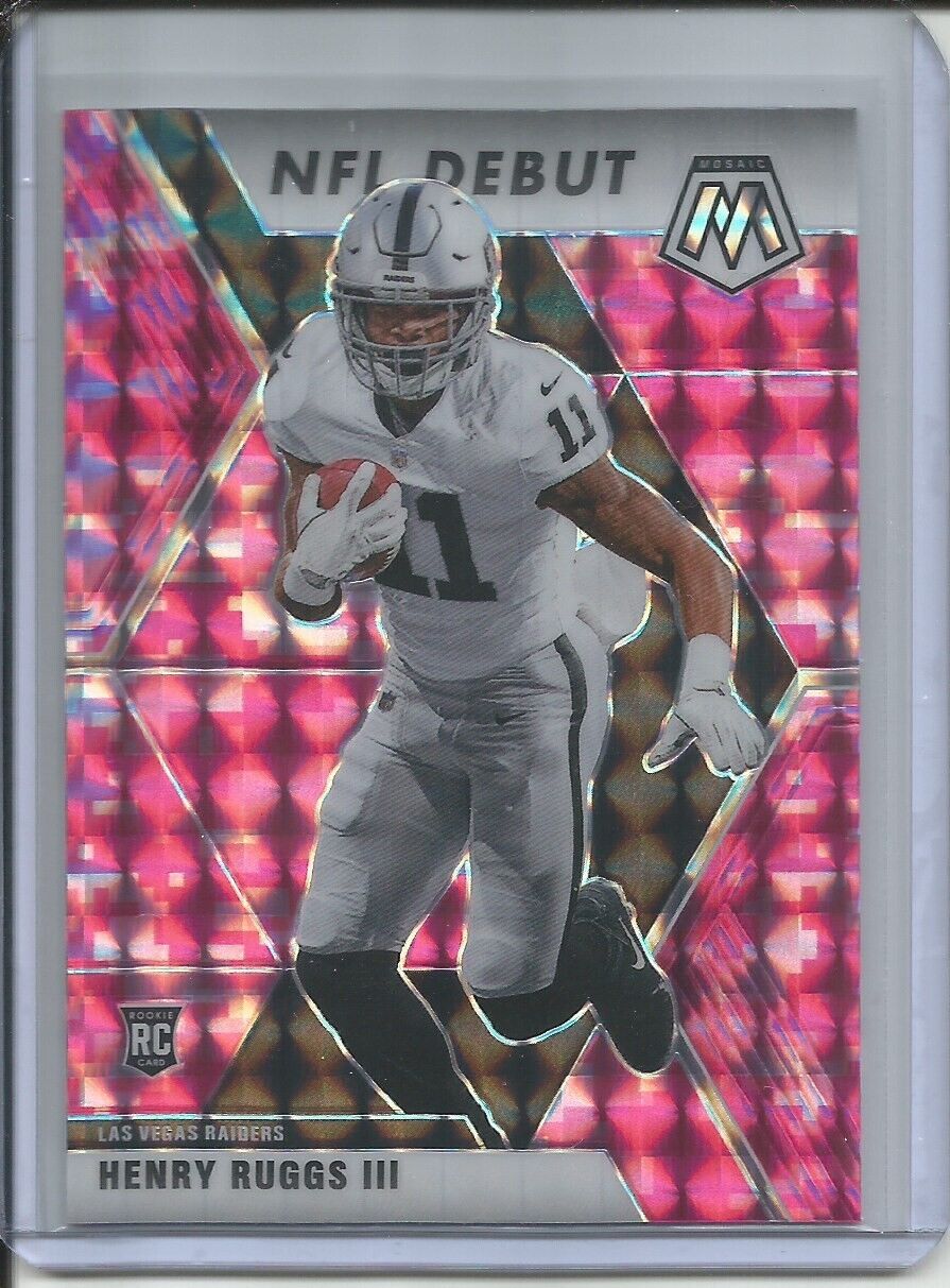 HENRY RUGGS III 2019-20 PANINI MOSAIC NFL DEBUT PINK PRIZM ROOKIE RC RAIDERS