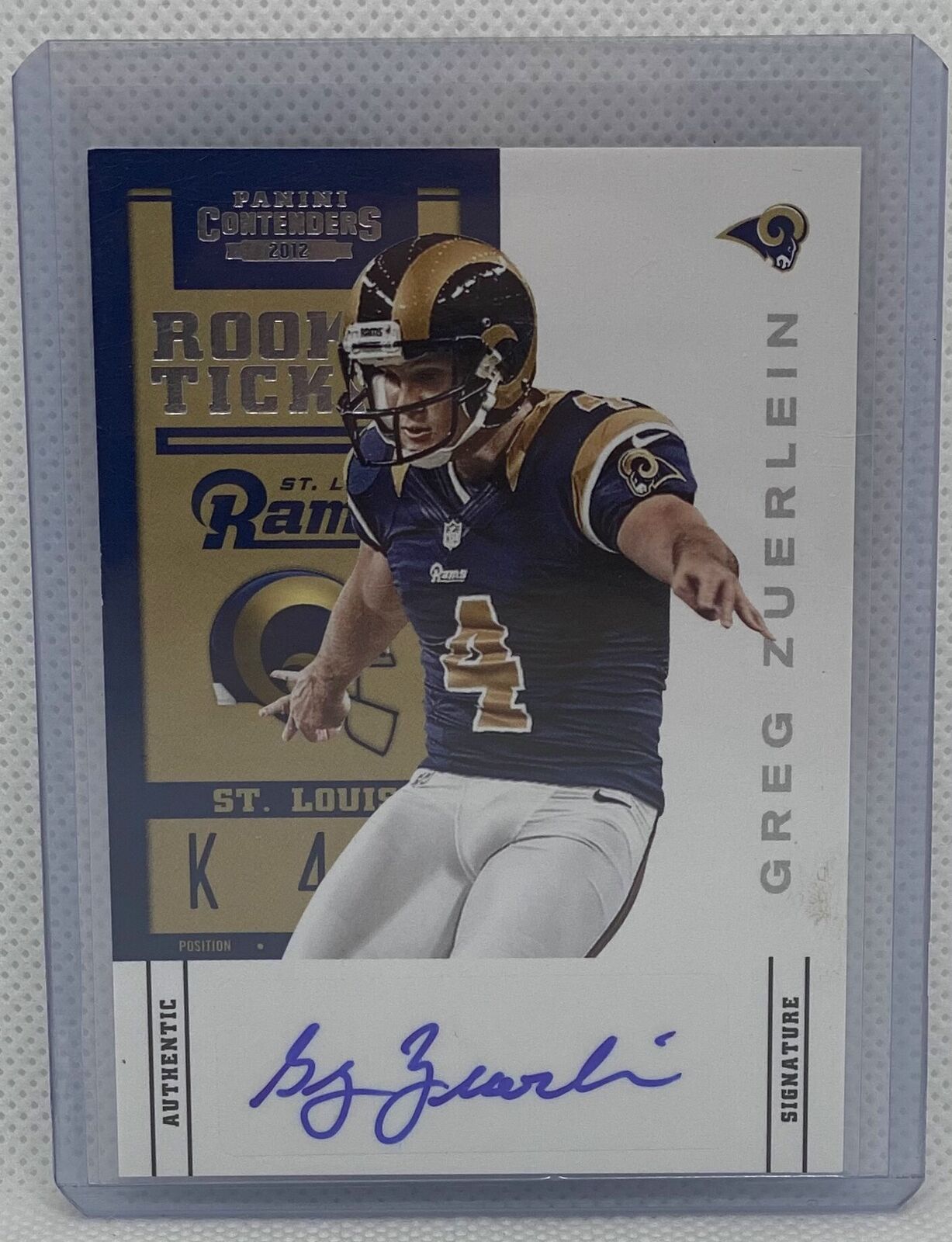 GREG ZUERLEIN 2012 PANINI CONTENDERS ROOKIE TICKET AUTO RC #187