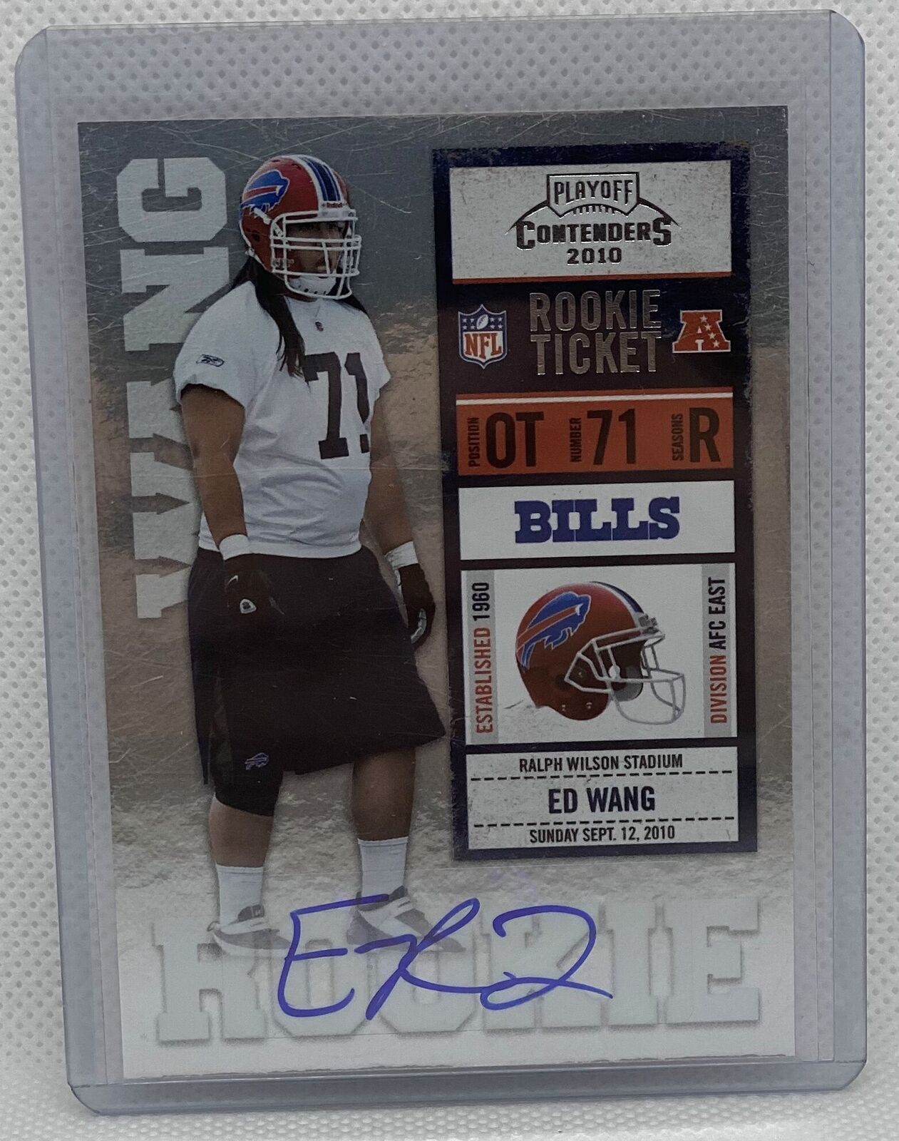 ED WANG 2010 PLAYOFF CONTENDERS ROOKIE TICKET AUTO RC #137