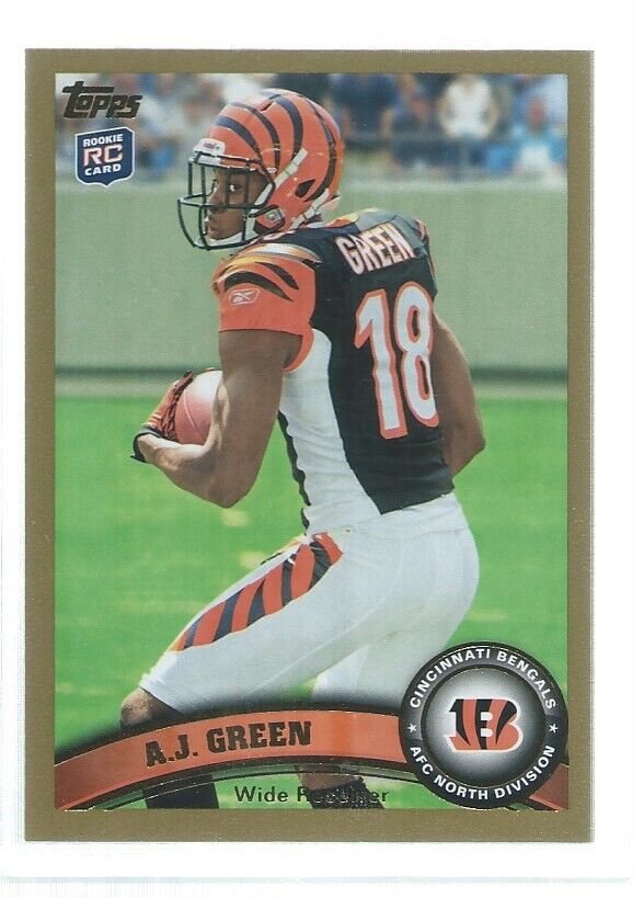 AJ GREEN 2011 TOPPS GOLD ROOKIE RC #D 1538/2011