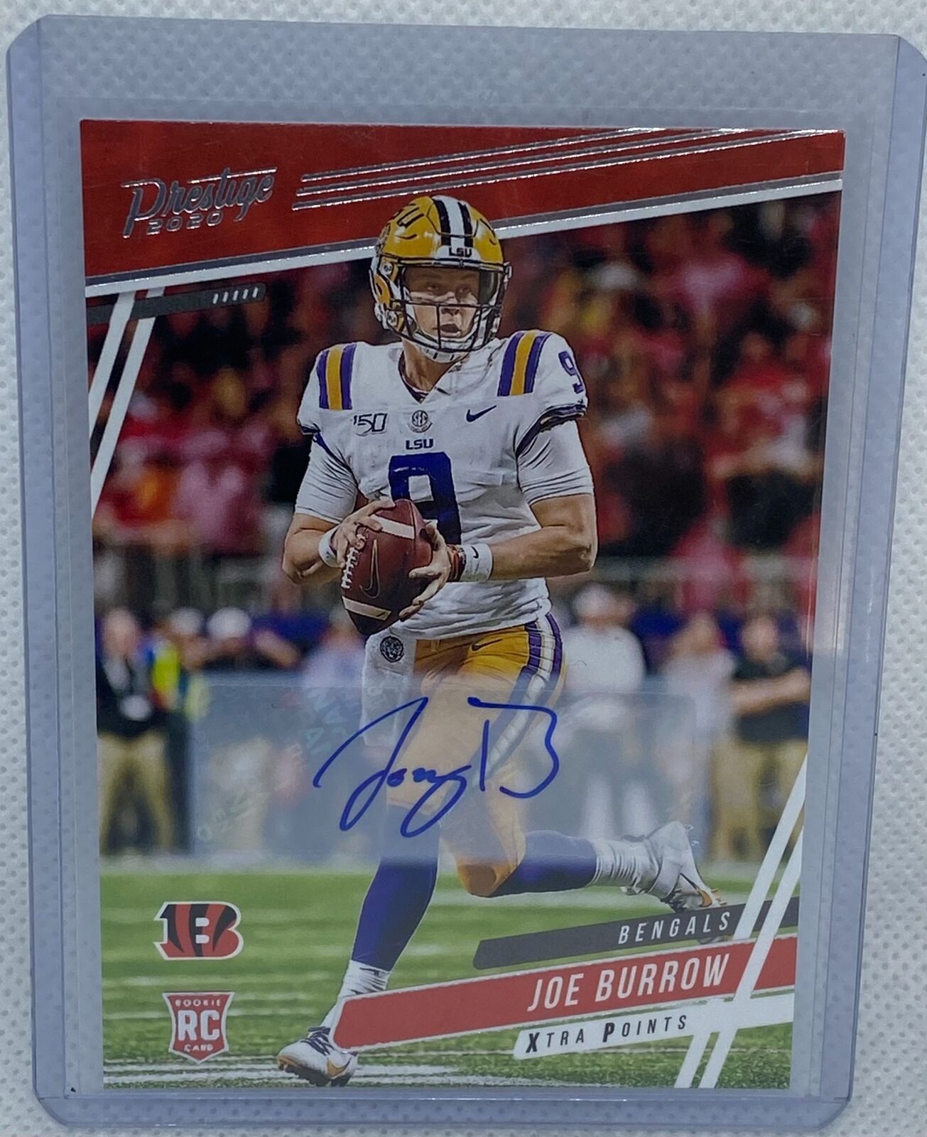 JOE BURROW 2020 PANINI PRESTIGE XTRA POINTS ROOKIE AUTO RC #258