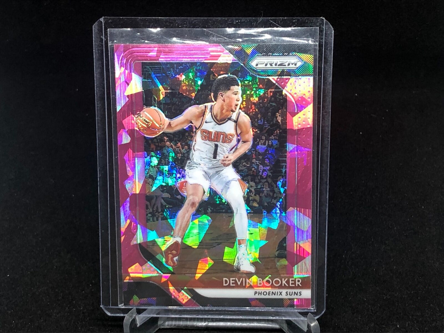 DEVIN BOOKER 2018-19 PANINI PRIZM PINK CRACKED ICE PRIZM # 11